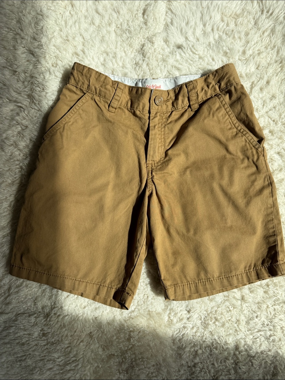 EC Cat & Jack Boys Tan Casual Cotton Shorts M (8)